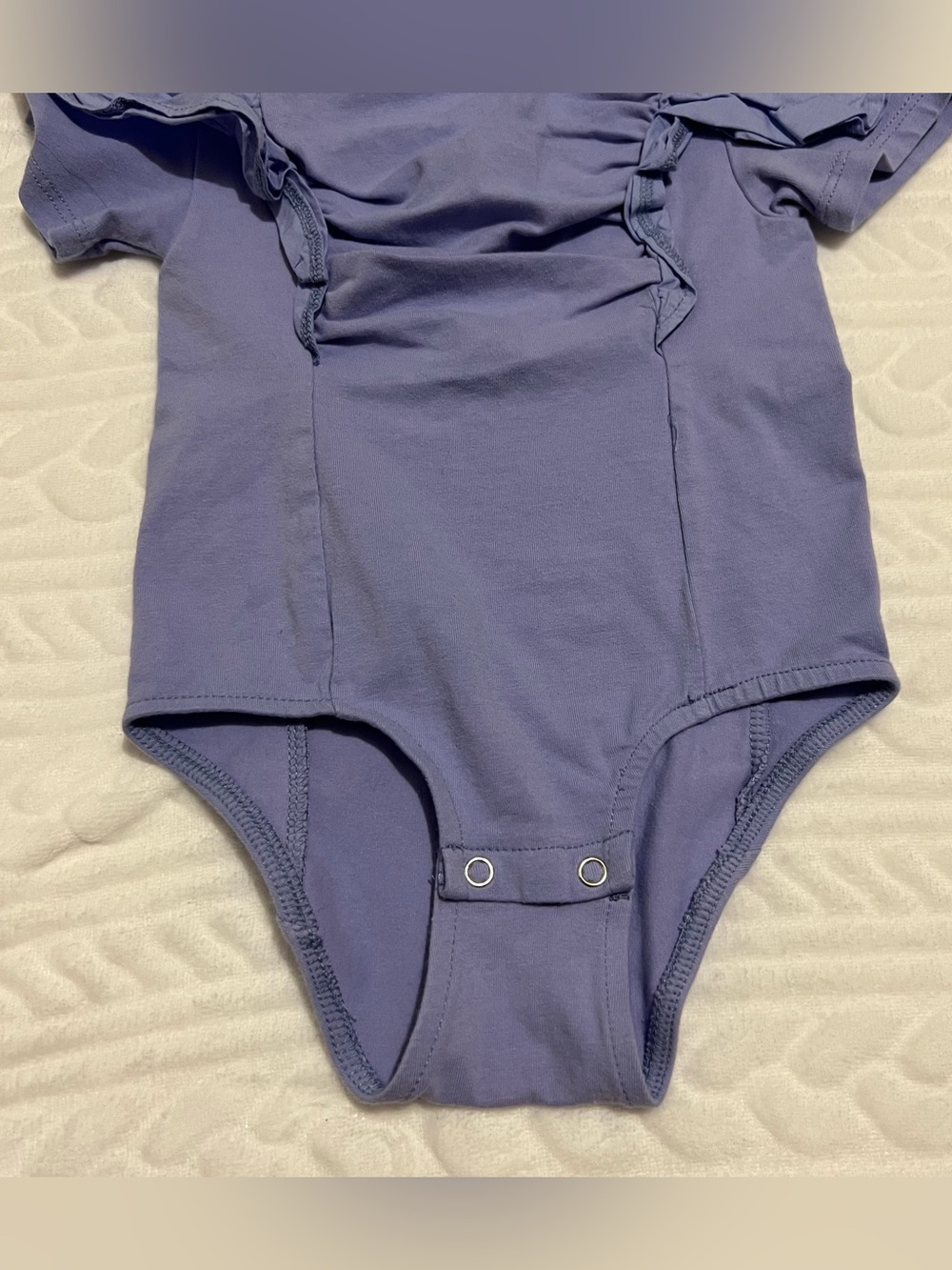 ๐ Zara - Girls Lavender Ruffle Sleeve One-Piece Bodysuit - Picture 3 of 7